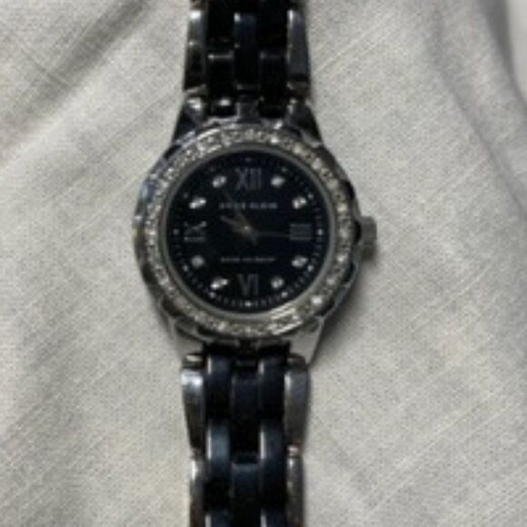 Anne Klein Womens Silver and Black Watch - Picture 1 of 8